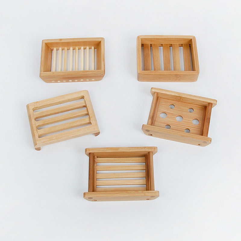 Bamboo Soap Dish with Drainage - Wood Holder