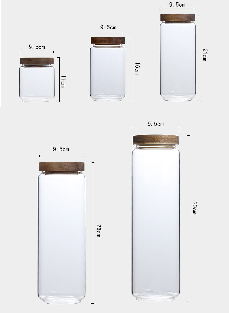Acacia Wood Sealed Storage Jar - Airtight Food