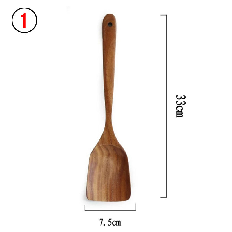 Teak Wood Tableware Set - Spoon, Ladle, Turner