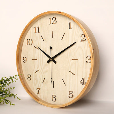 Modern Wood Wall Clock - Minimalist Silent Timepiece