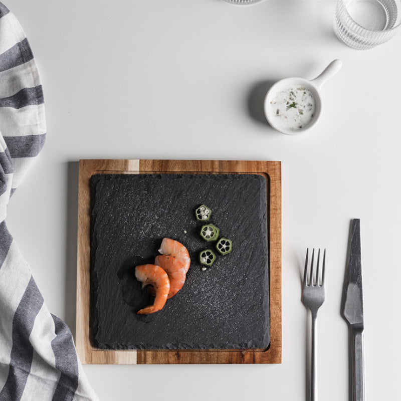 Rock Wood Serving Tray - Stone & Wood Platter