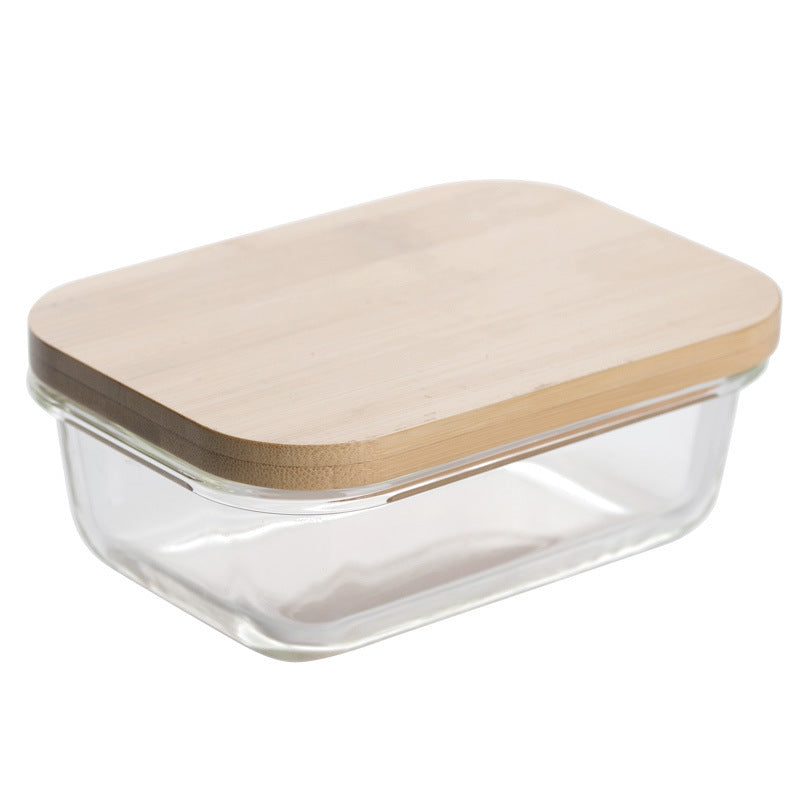Glass Crisper with Bamboo Lid - Airtight Food Storage