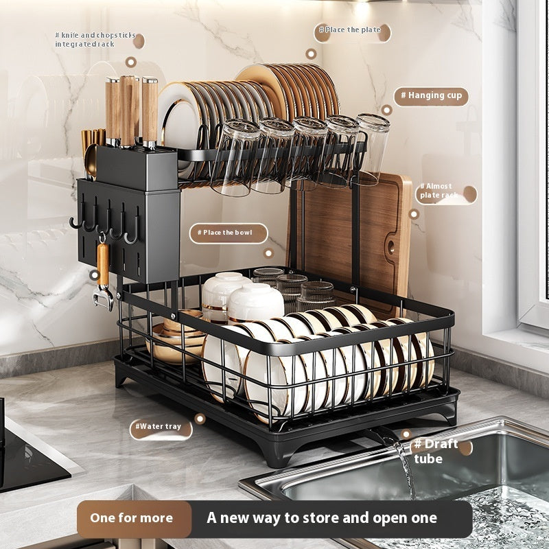 Self-Draining Dish Rack - Countertop Organizer