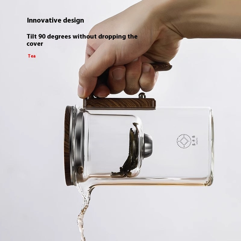Magnetic Glass Teapot with Wood Handle