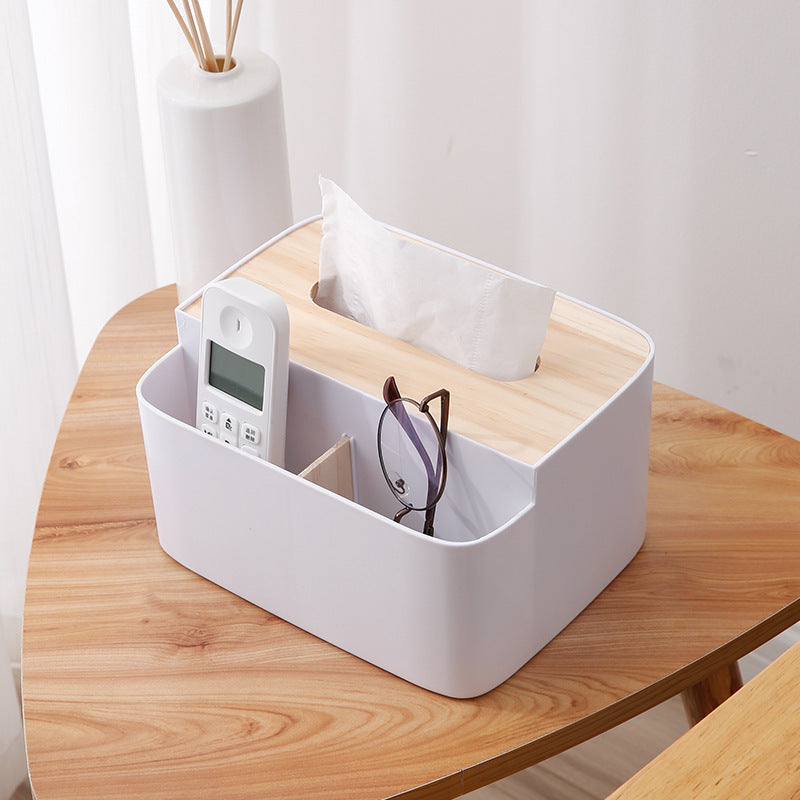 Bamboo Tissue Box Cover - Square Wood Dispenser