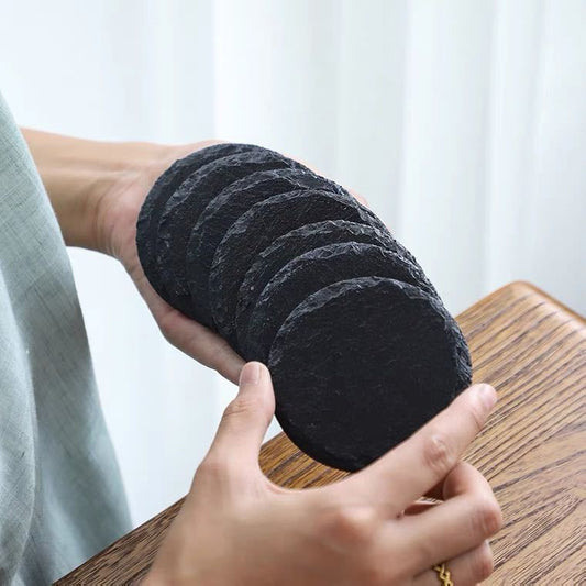 Rock Coaster Set - Natural Round Stone Teacup Mats