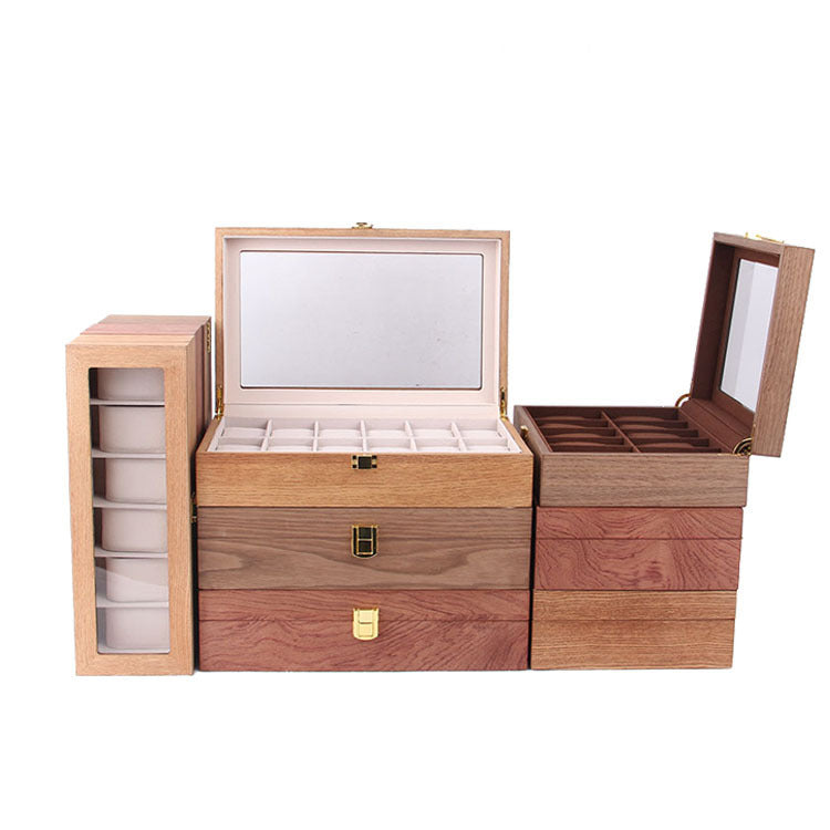 Retro Wood Watch Box - Vintage Storage Case