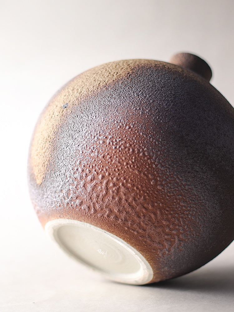 Japanese Stoneware Vase - Wood-fired Ceramic Flower
