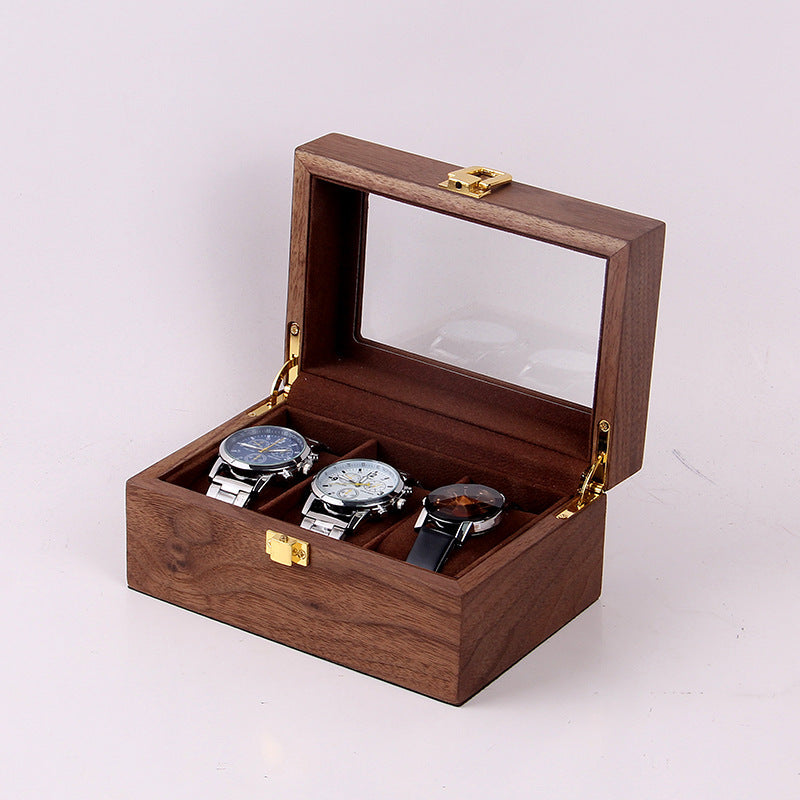 Retro Wood Watch Box - Vintage Storage Case
