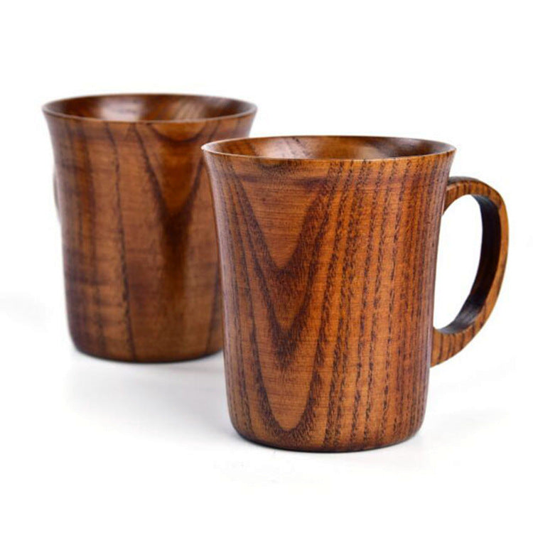 Jujube Wood Cup - Traditional Wood Mug with Handle