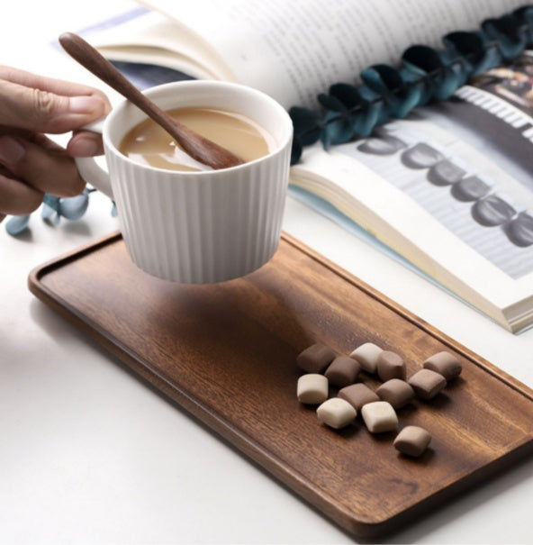 Wood Rectangular Tea Tray - Serving Tray