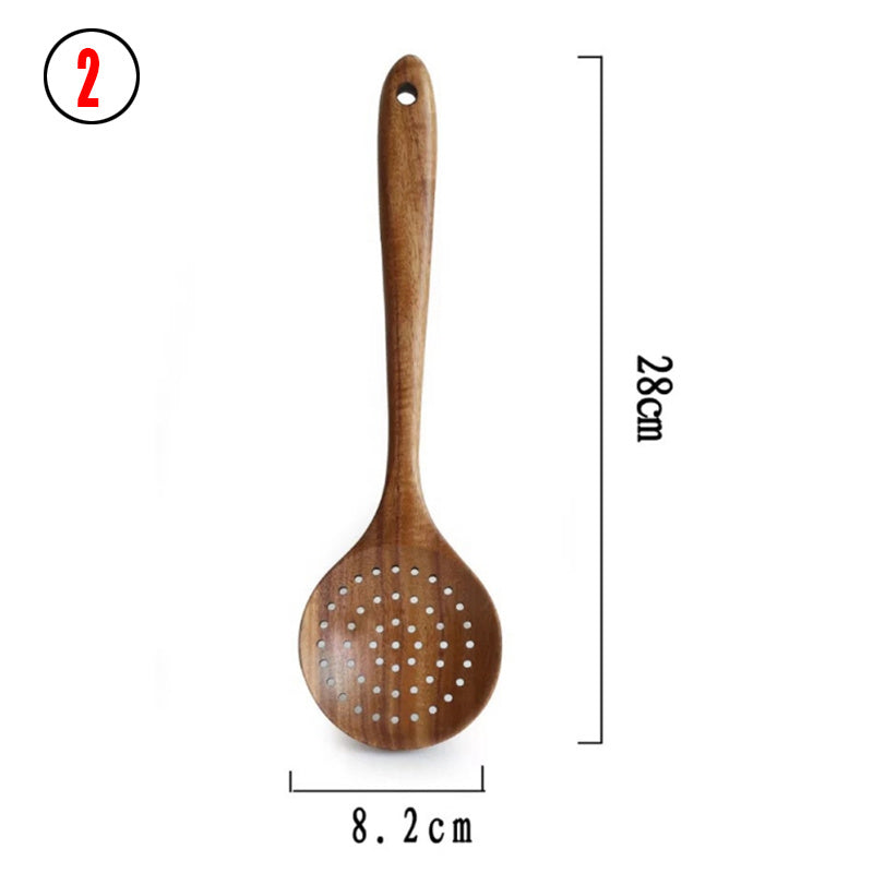 Teak Wood Tableware Set - Spoon, Ladle, Turner