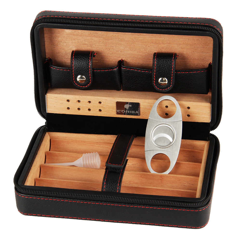 COHIBA Cigar Humidor - Leather & Cedar Box