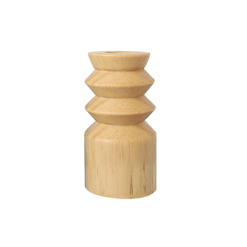 Nordic Wood Candle Holder - Minimalist Decor