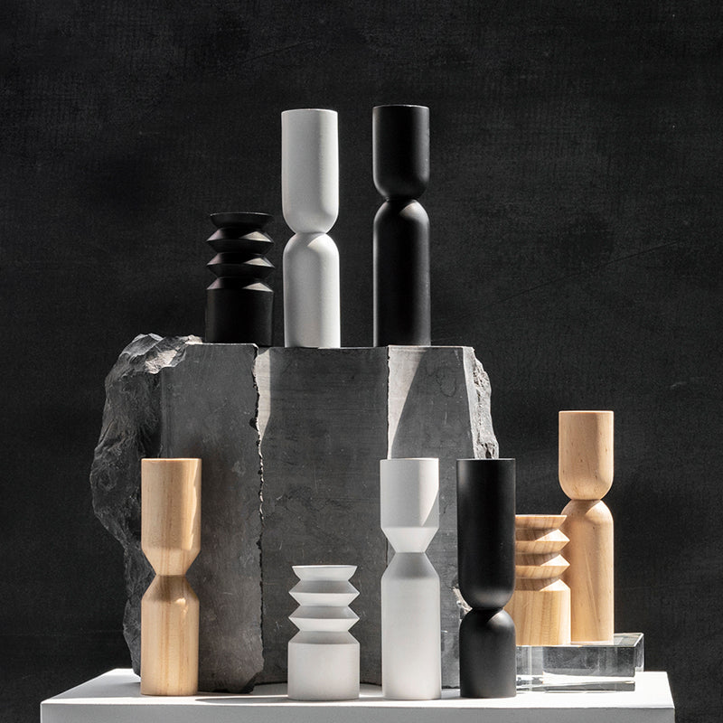 Nordic Wood Candle Holder - Minimalist Decor
