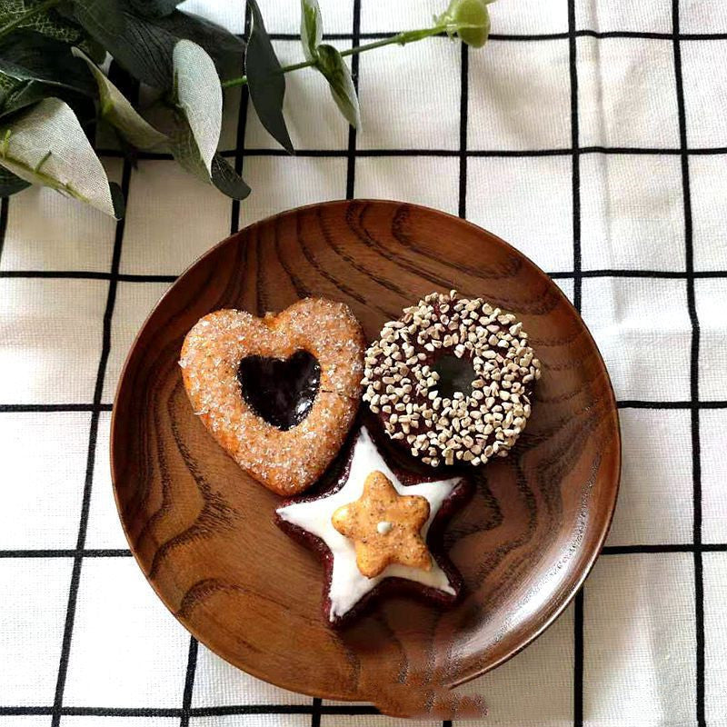 Retro Wood Snack Plate - Korean Serving Platter