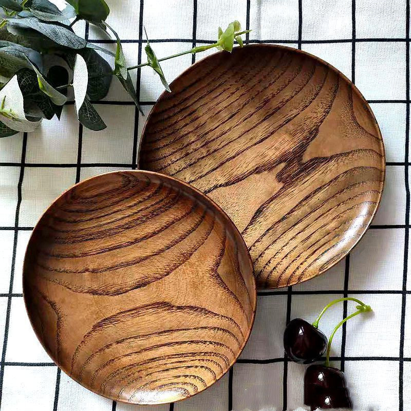 Retro Wood Snack Plate - Korean Serving Platter