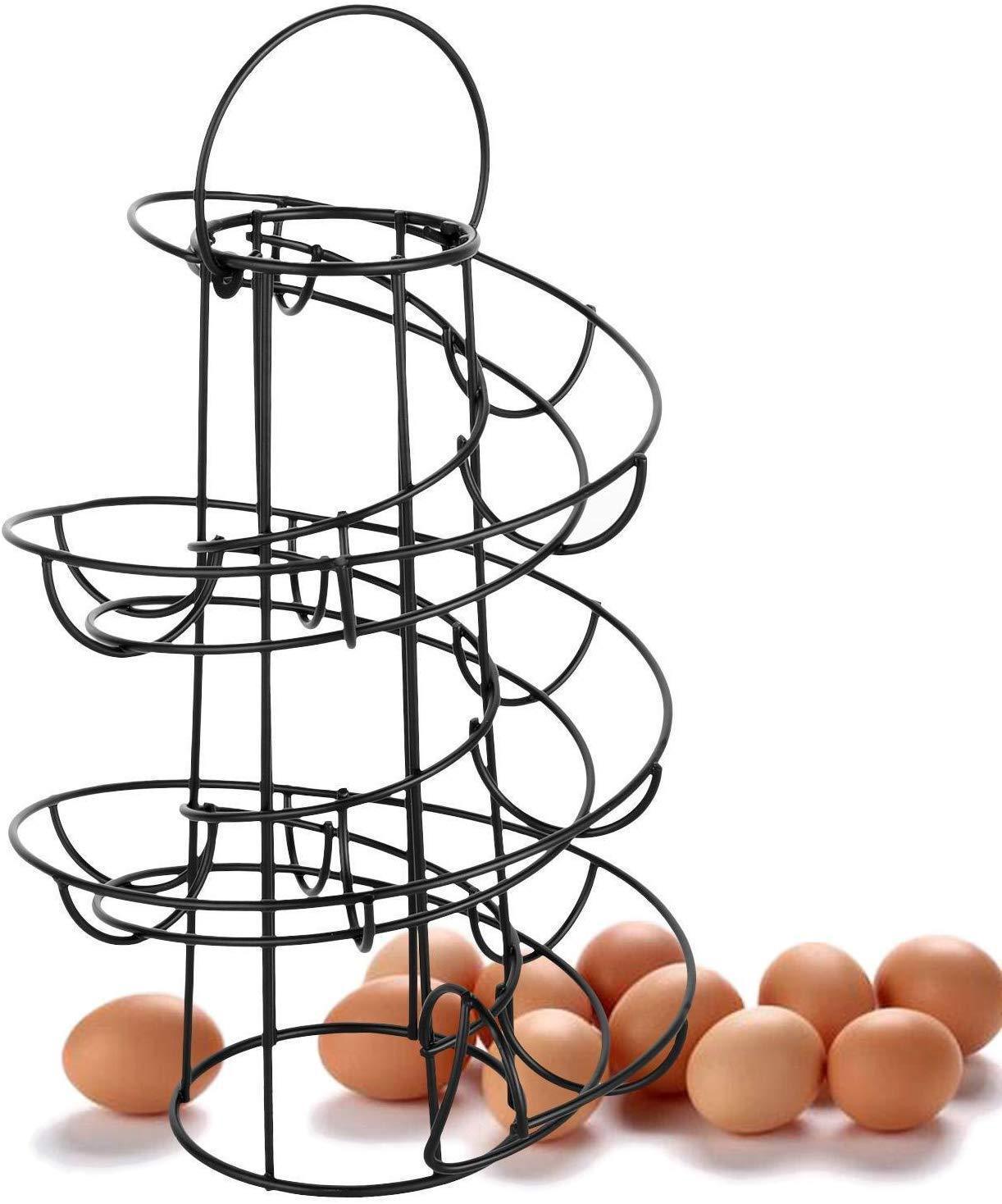 Wrought Iron Egg Rack - Spiral Kitchen Basket
