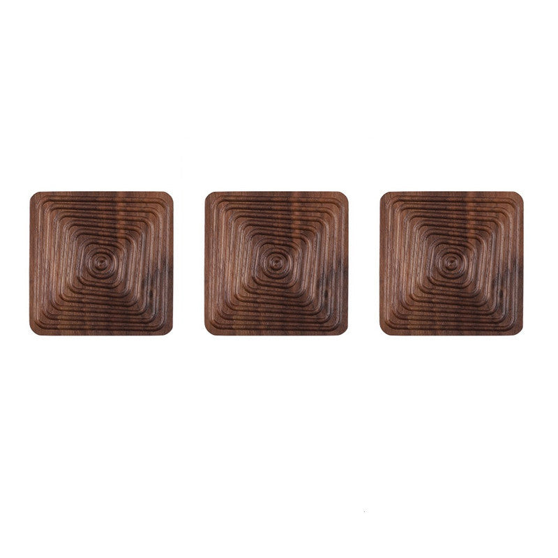 Black Walnut Coaster - Geometric Wood Cup Mat