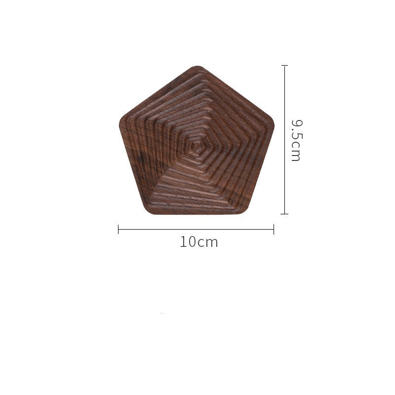 Black Walnut Coaster - Geometric Wood Cup Mat