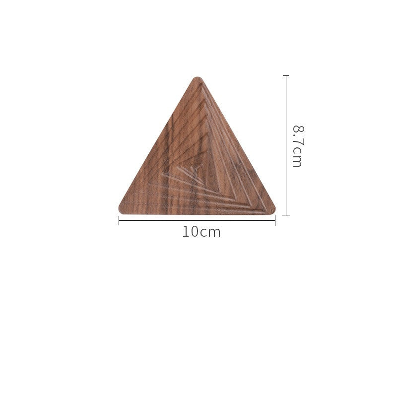 Black Walnut Coaster - Geometric Wood Cup Mat