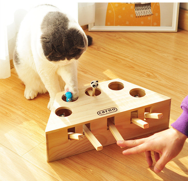 Wood Hamster Toy for Cats - Interactive Cat Toy