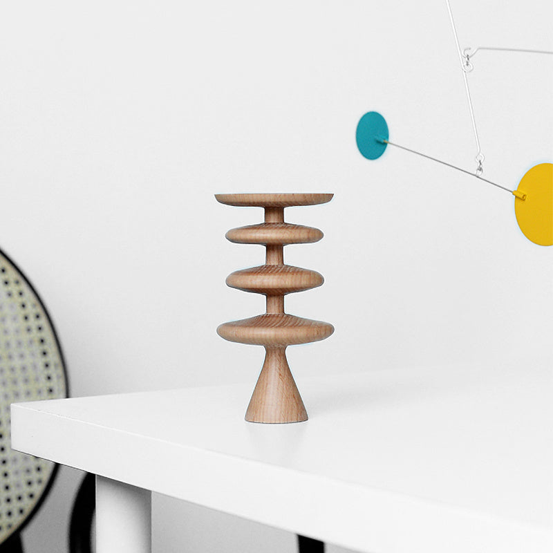 Modern Wood Geometric Sculpture - Abstract Decor