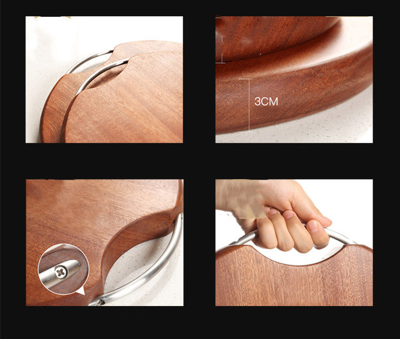 Ebony Wood Cutting Board - Circular Crack-Proof