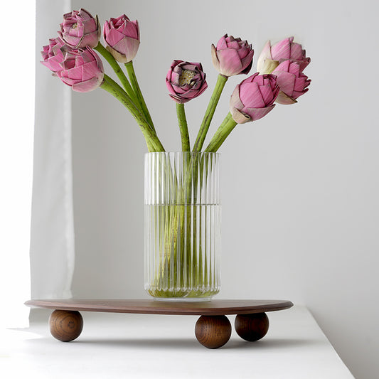 Wood Kitchen Table with Raised Edge - Serving Table