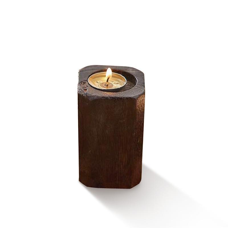 Wood Small Candle Holder - Decorative Candlestick