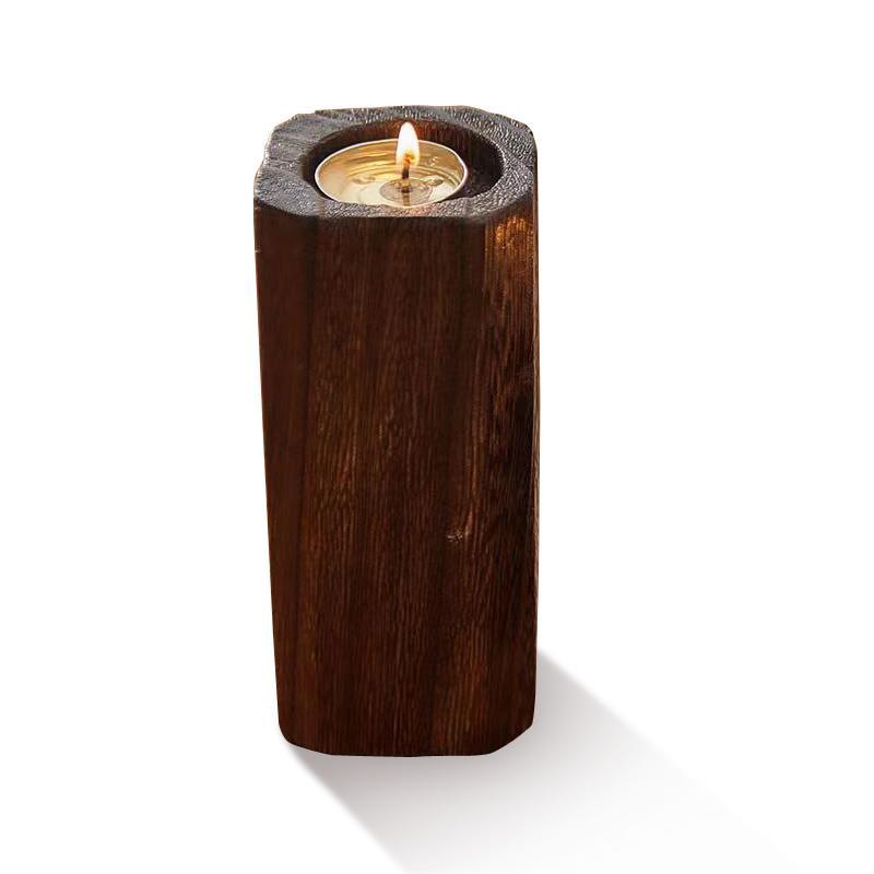 Wood Small Candle Holder - Decorative Candlestick