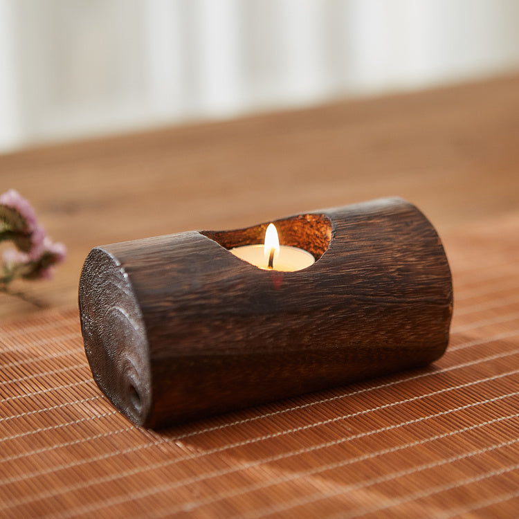 Wood Small Candle Holder - Decorative Candlestick
