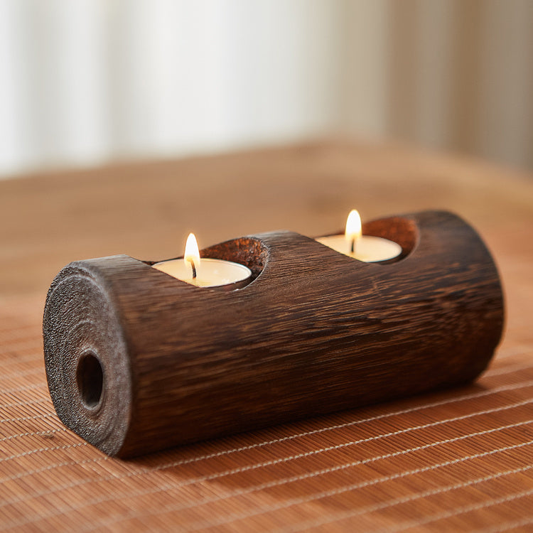 Wood Small Candle Holder - Decorative Candlestick