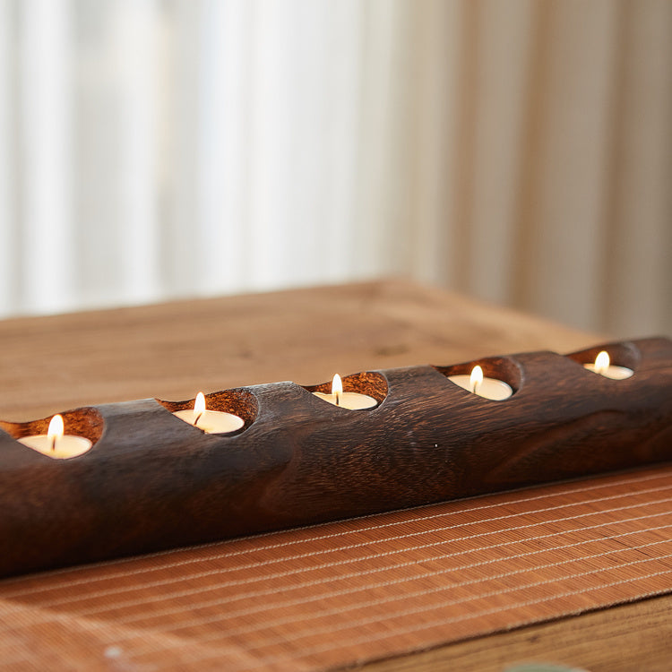 Wood Small Candle Holder - Decorative Candlestick