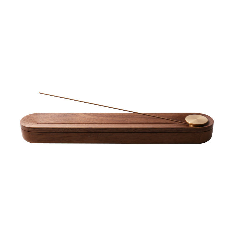 Black Walnut Incense Box with Brass Holder