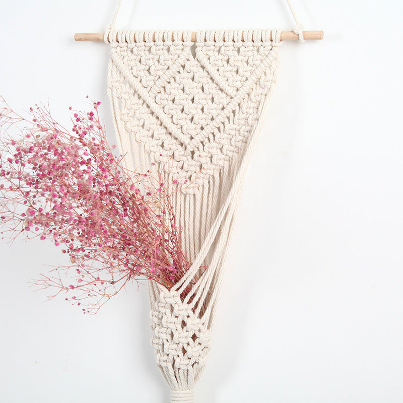 Woven Net Bag Flower Basket - Wall Decoration