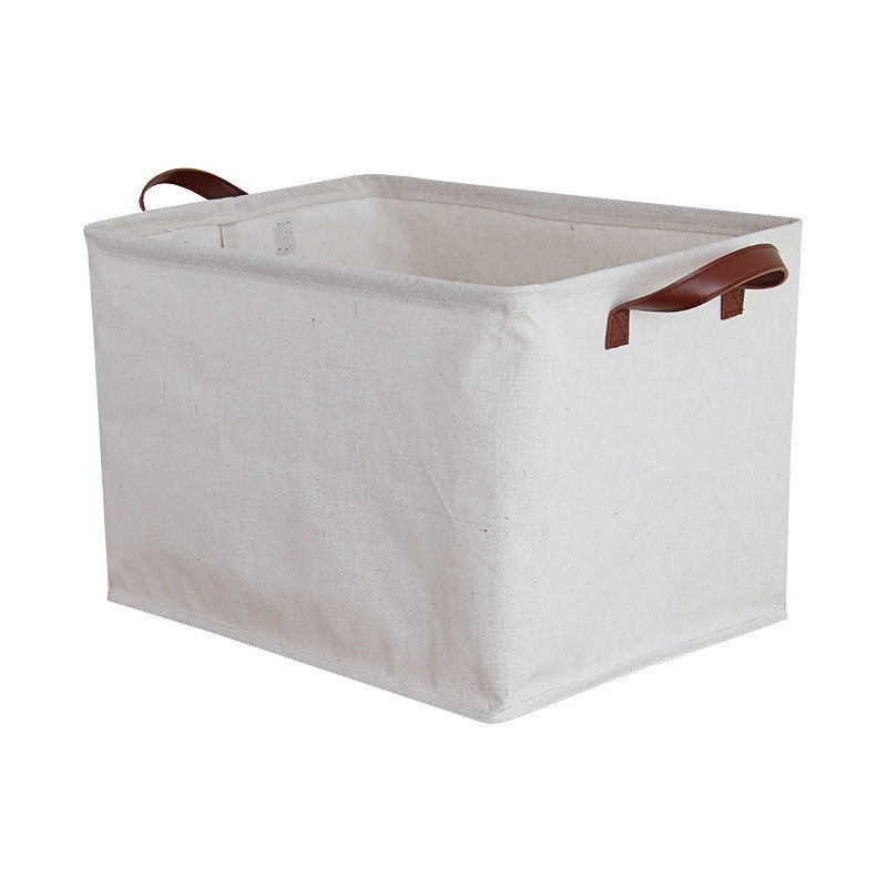Cotton Linen Storage Basket - Foldable Home Organizer