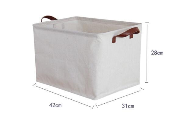 Cotton Linen Storage Basket - Foldable Home Organizer
