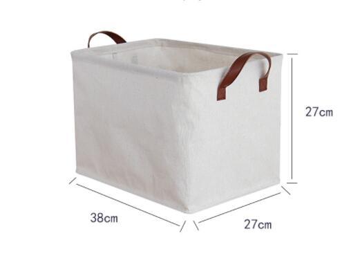 Cotton Linen Storage Basket - Foldable Home Organizer