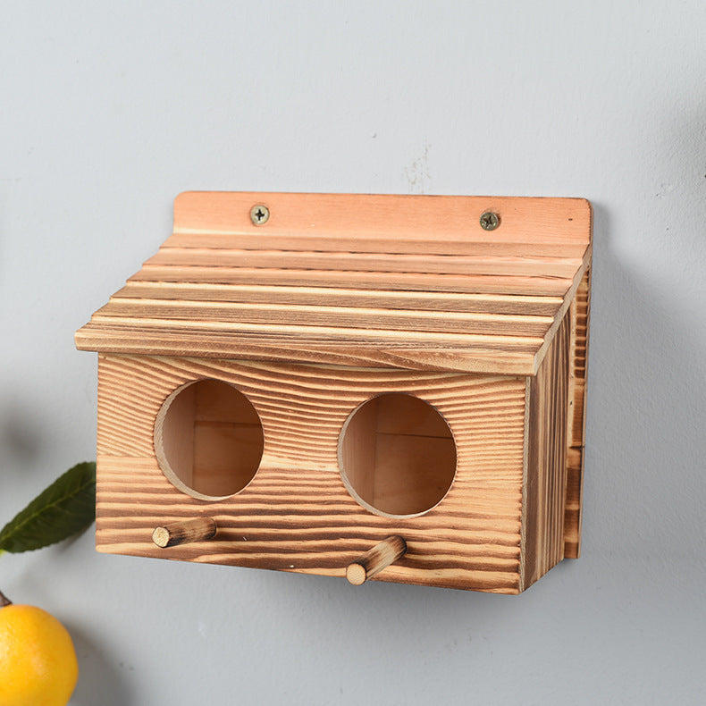 Wood Bird Cage - Insulated Pet Bird House