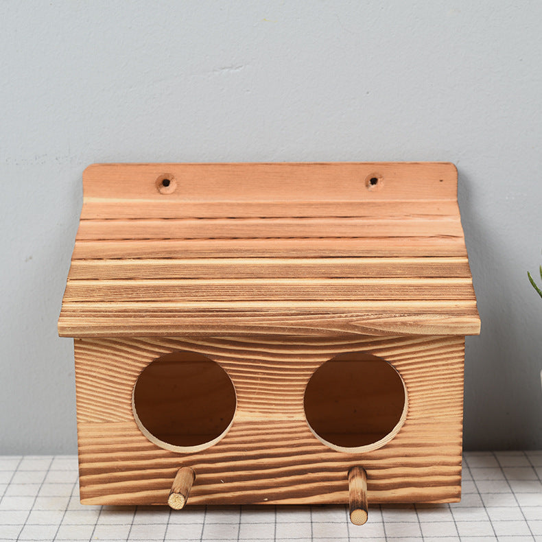 Wood Bird Cage - Insulated Pet Bird House