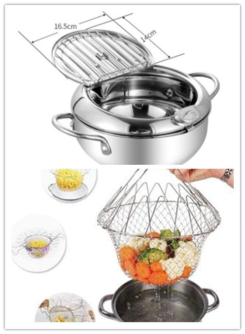 Stainless Fry Basket - Telescopic Folding