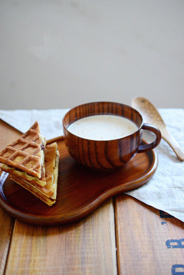 Wood Coffee Mug with Handle - Natural Whole Wood Cup