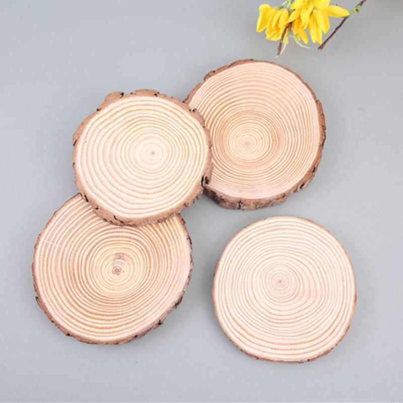 Fir Wood Chips - Round Wooden Slices for DIY Crafts