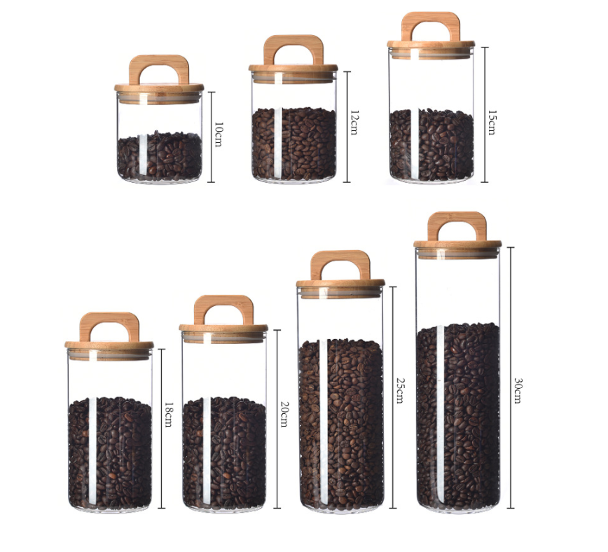 Glass Jar with Bamboo Handle - Multi-Functional