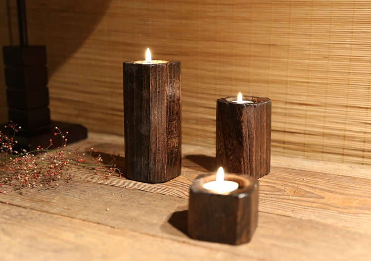 Wood Candle Holder - Simple Natural Candlestick