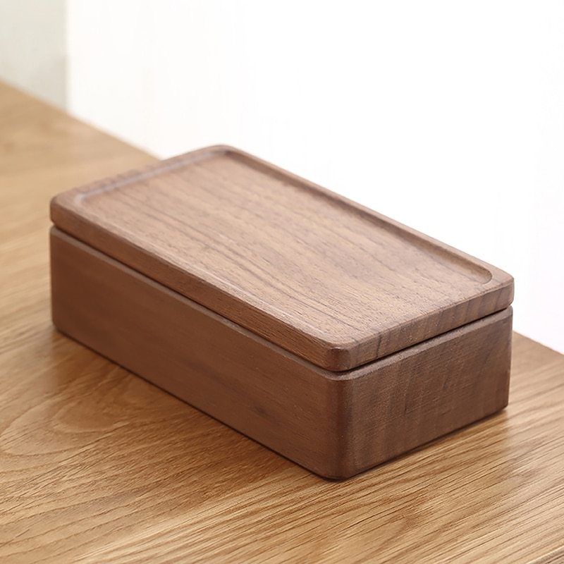 Magnetic Wood Travel Jewelry Case - Velvet Lining