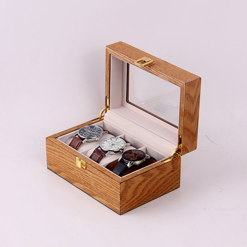 Retro Wood Watch Box - Vintage Storage Case
