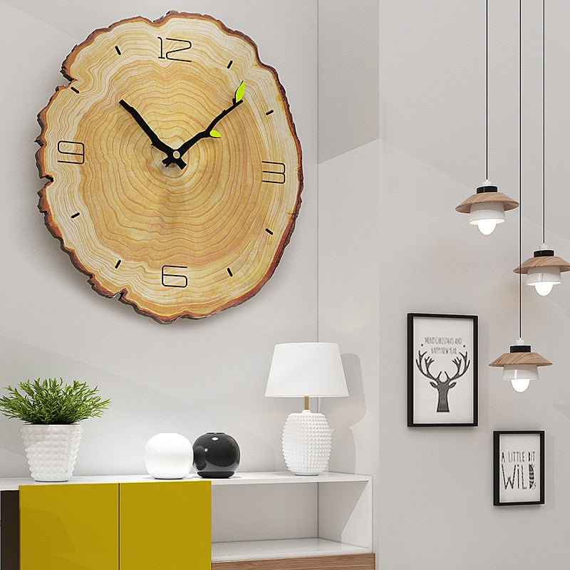 Rustic Solid Wood Wall Clock - Home Decor