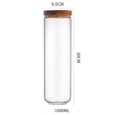 Acacia Wood Sealed Storage Jar - Airtight Food